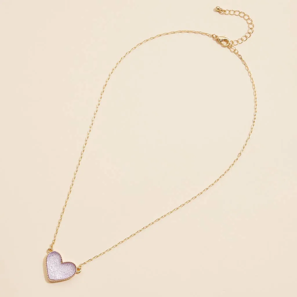 Heart in a Daze Pink Druzy Necklace