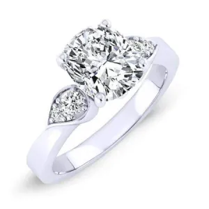 Hibiscus - Cushion Moissanite Engagement Ring