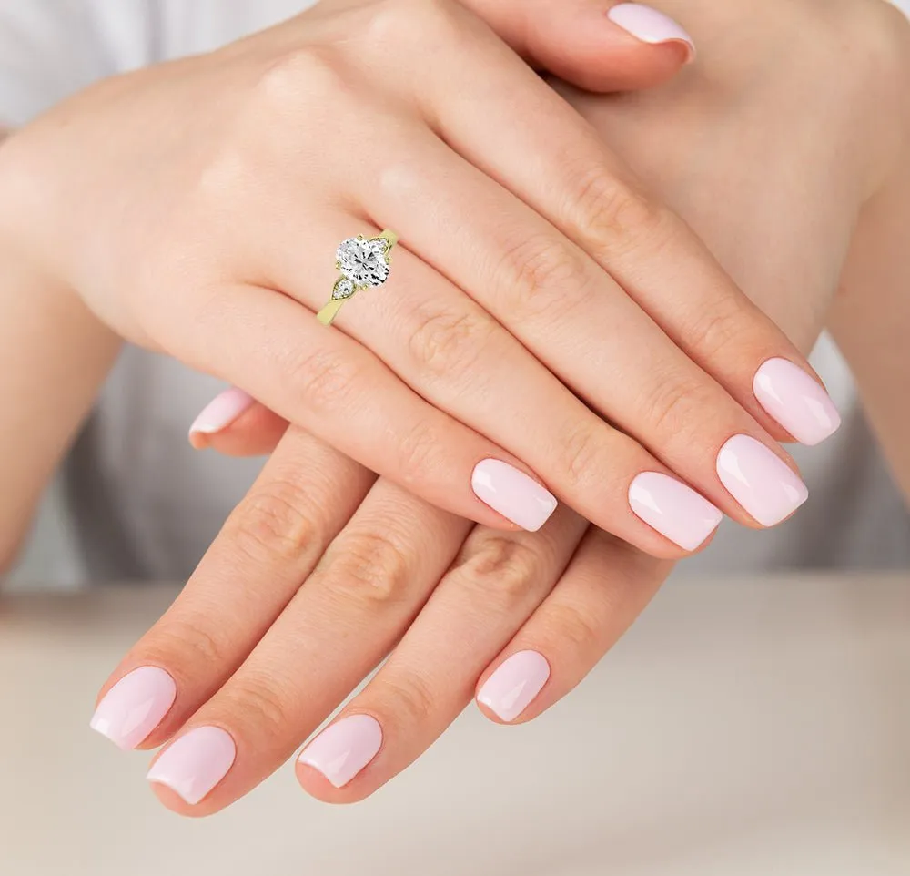 Hibiscus - Oval Lab Diamond Engagement Ring (IGI Certified)