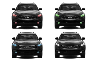 Infiniti FX50 V.3 Fusion Color Change LED Halo Headlight and Fog Light Kit 2009-2012