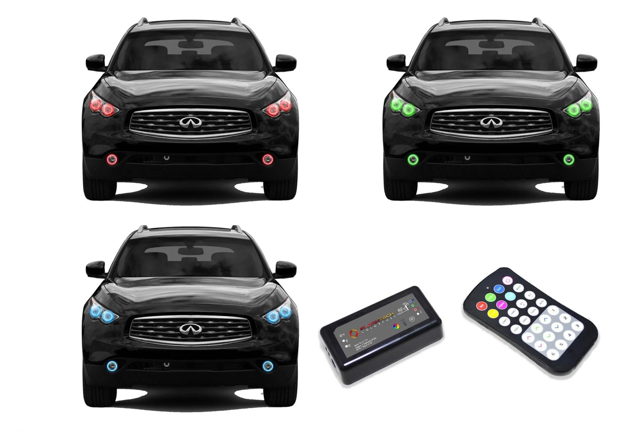 Infiniti FX50 V.3 Fusion Color Change LED Halo Headlight and Fog Light Kit 2009-2012