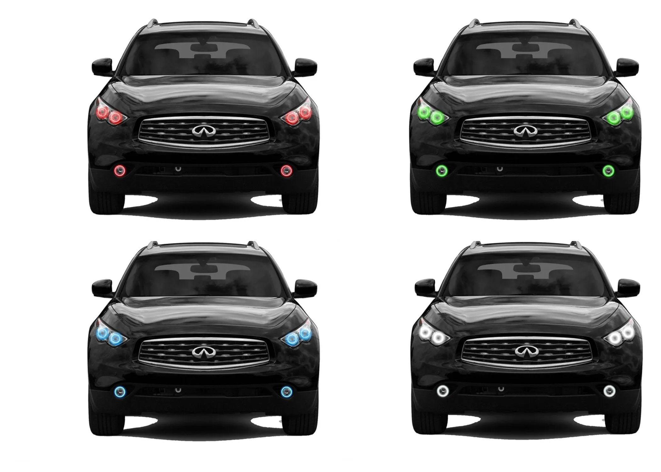 Infiniti FX50 V.3 Fusion Color Change LED Halo Headlight and Fog Light Kit 2009-2012