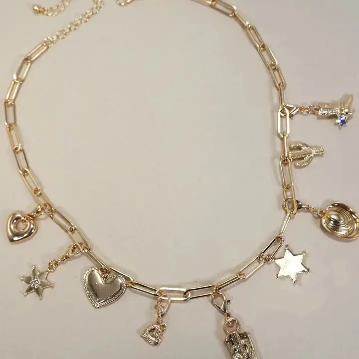 Interchangeable Western Boot Hat Charm Necklace