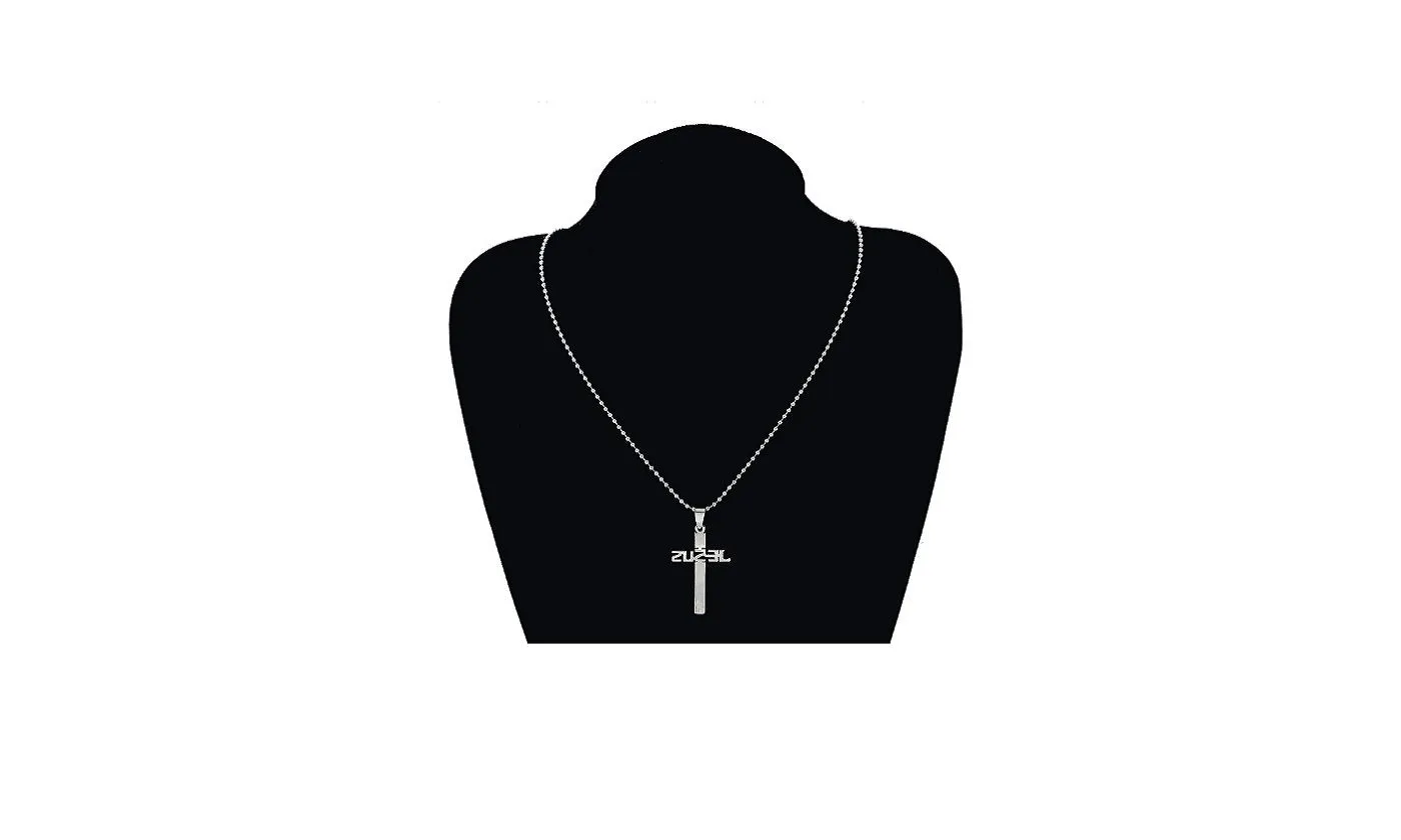 Jesus Cross Bead Chain Pendant Necklaces