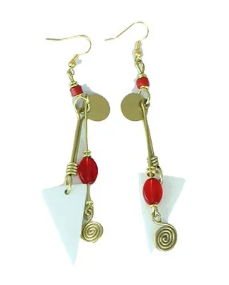 Kenyan Chic Bone & Brass Earrings