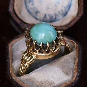Late Victorian Turquoise Scalloped Solitaire Ring