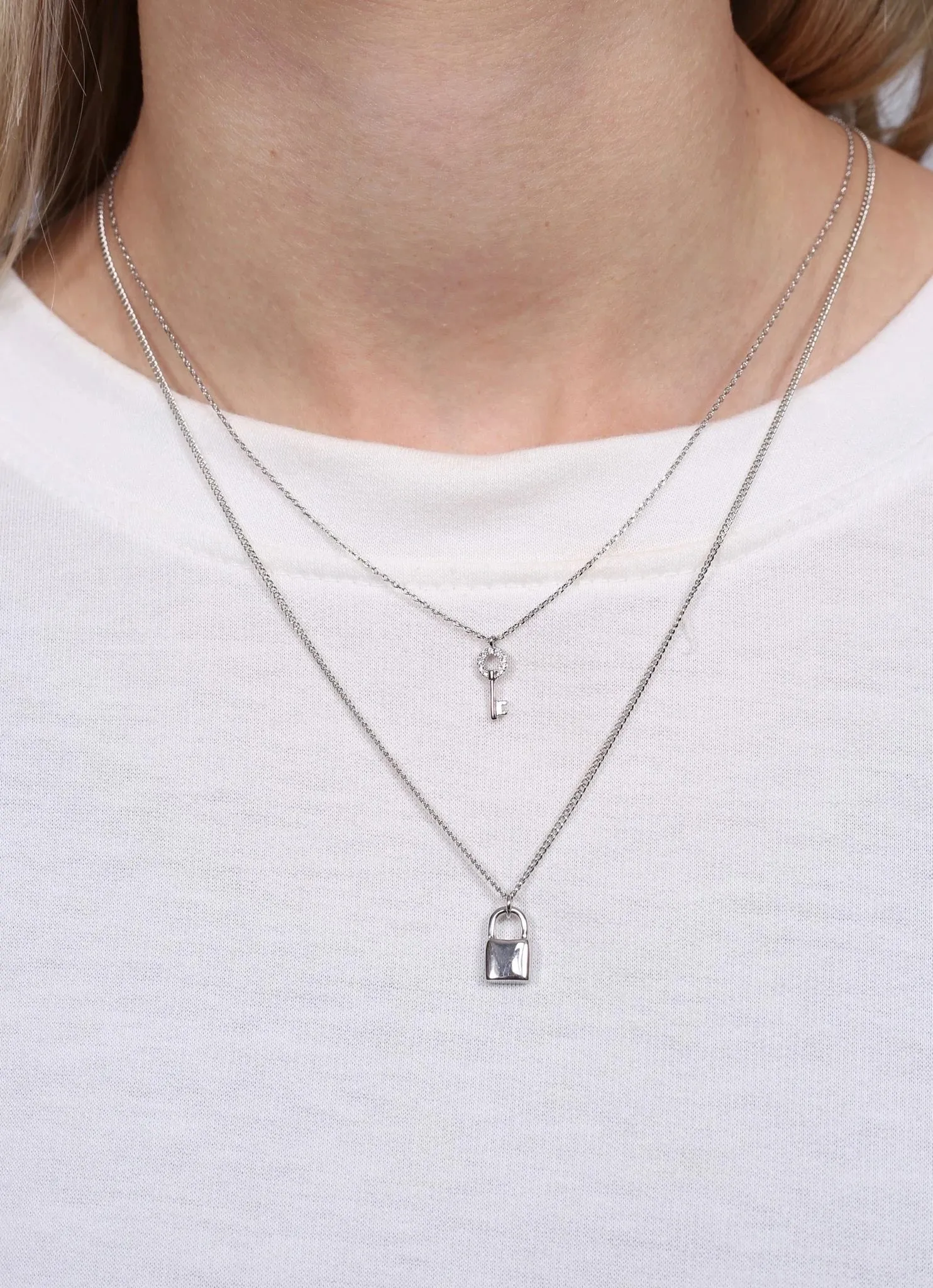Layered Lock and Key Necklace