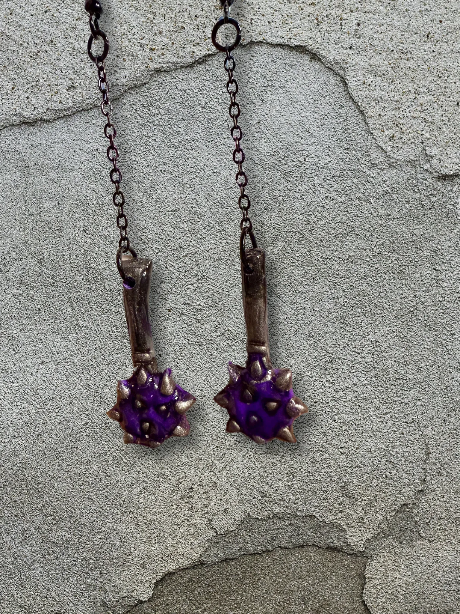 Long Dangle Mace Earrings