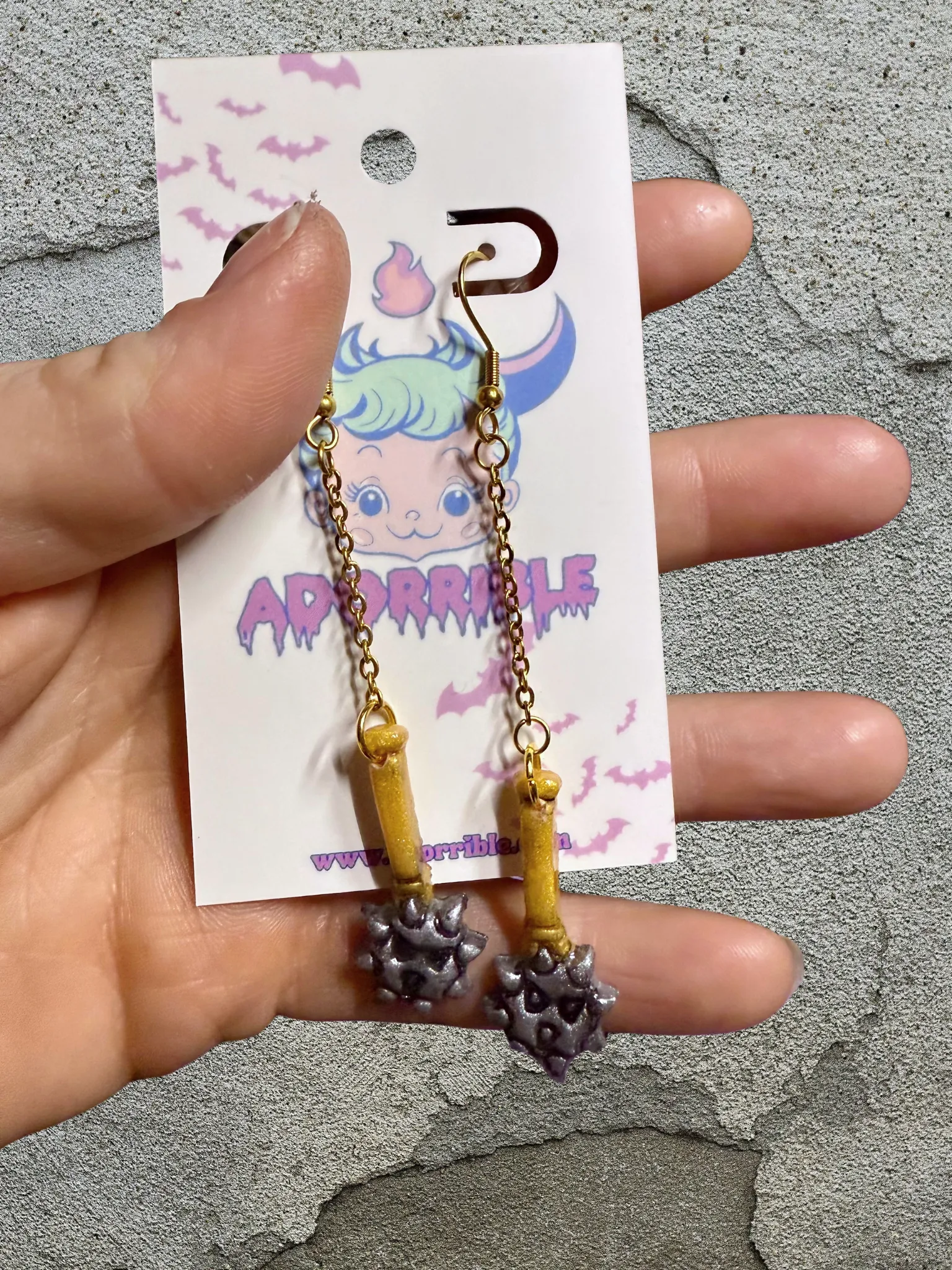 Long Dangle Mace Earrings