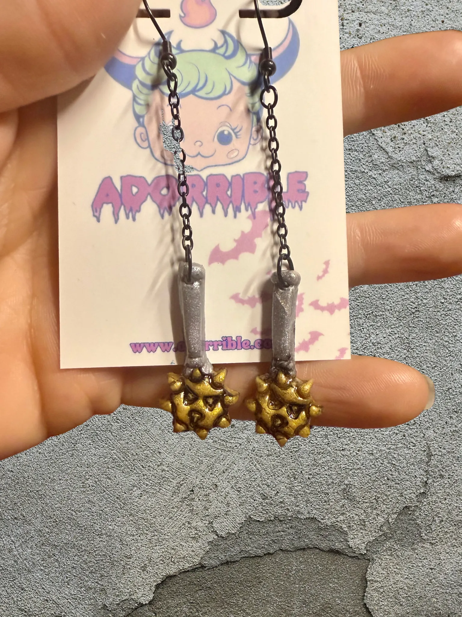 Long Dangle Mace Earrings
