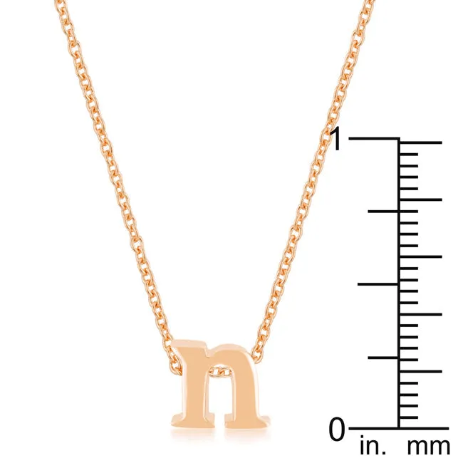 LOVCIA Personalized Rose Gold Initial Necklace with Letter N Pendant