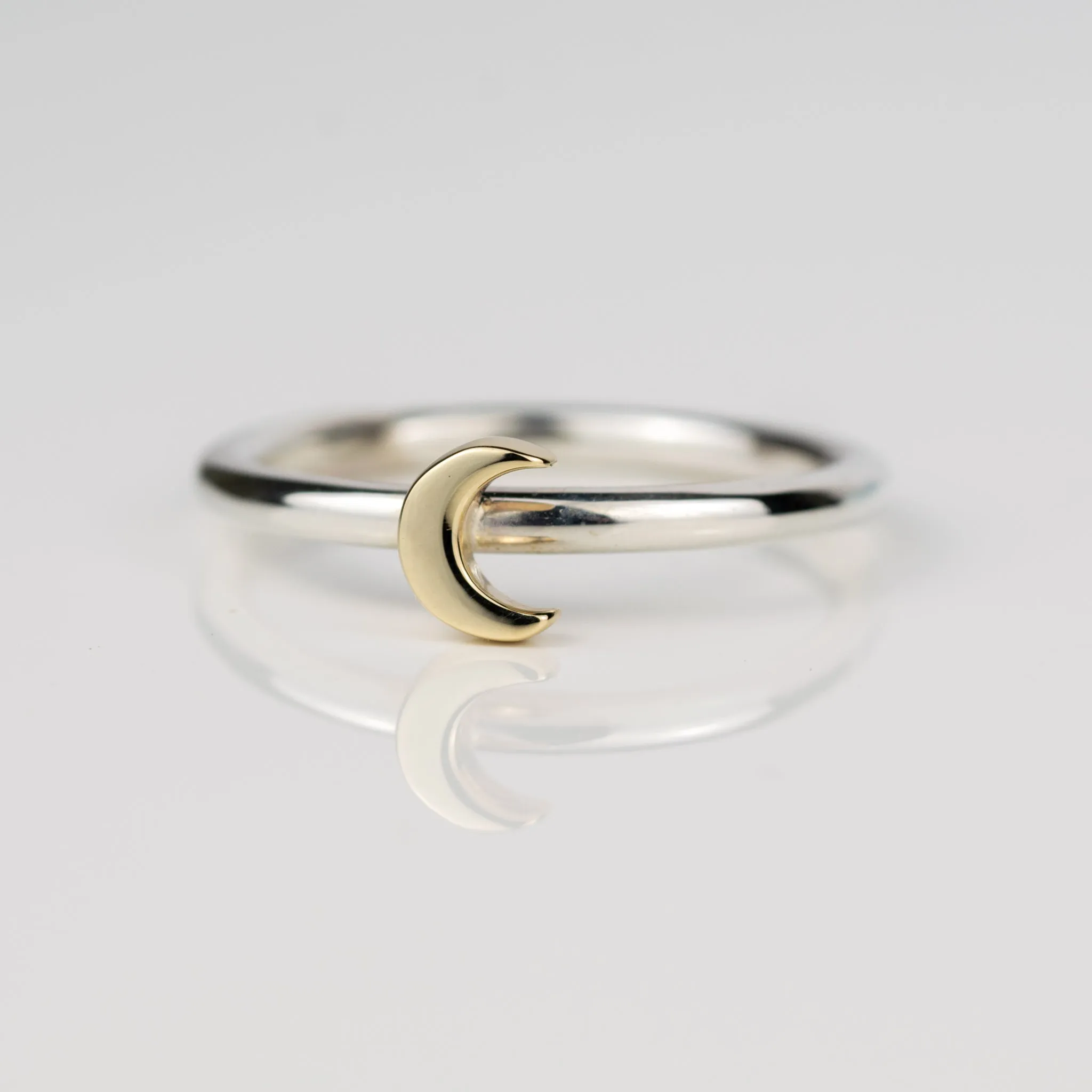 Lunar Silver and Gold Moon Ring