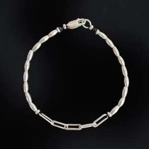 Luxe Link Sterling Silver Beaded Bracelet