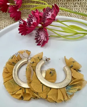 Marisol Mustard C-Shape Earrings