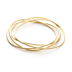 Matte Gold Wave Bangle