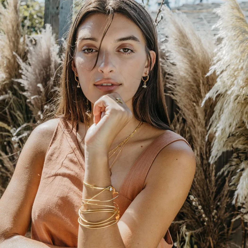 Matte Gold Wave Bangle
