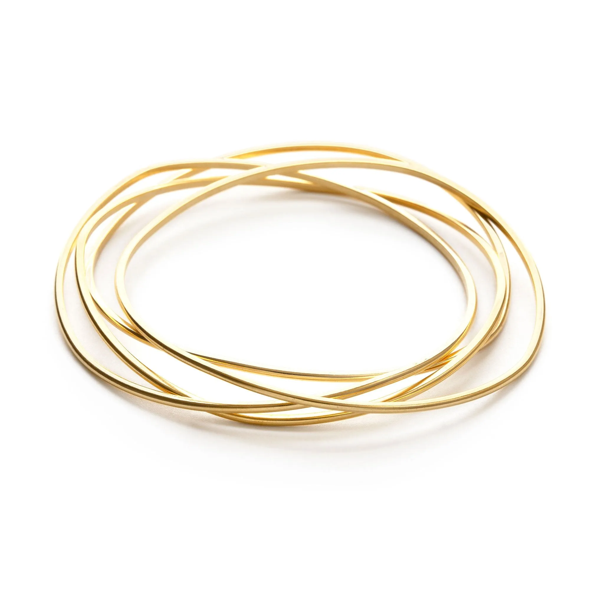 Matte Gold Wave Bangle