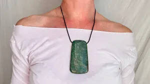 Mayan Green Jade Pendant. Hand-Carved Adze. Guatemala. 1278