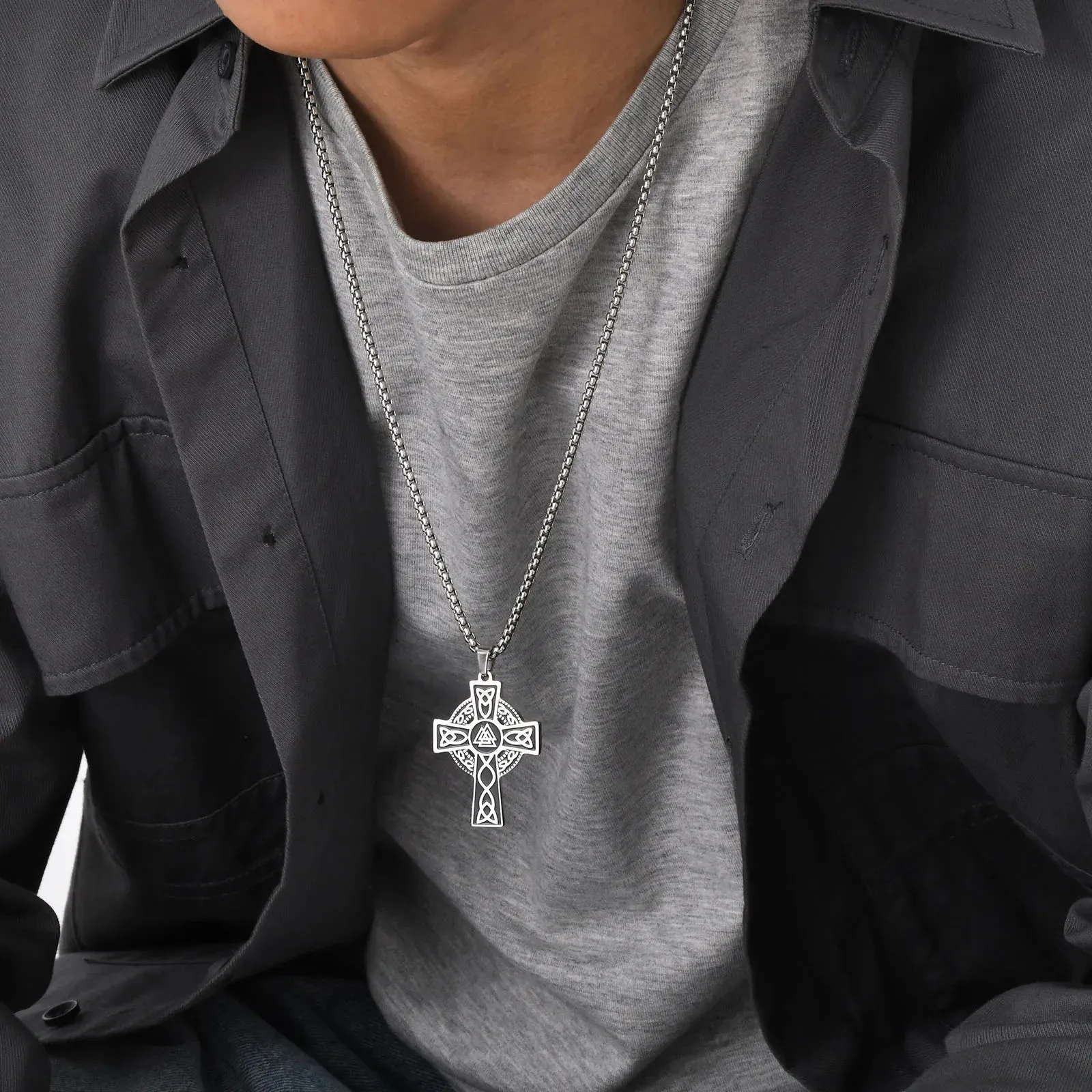 Mens Celtic Knot Cross Necklaces for Boys