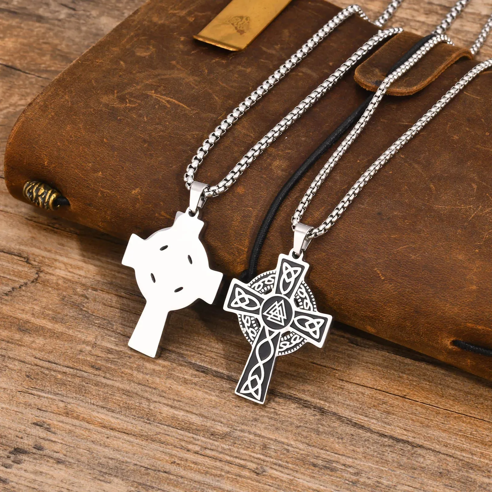 Mens Celtic Knot Cross Necklaces for Boys