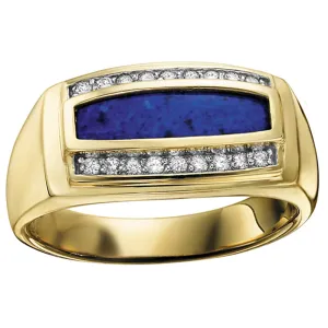 Men's Lapis and Diamond Ring
