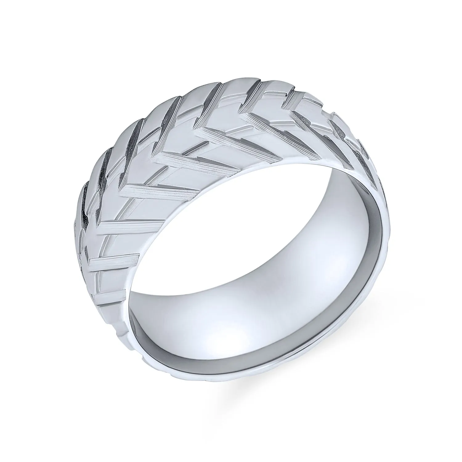 Mens Stainless Steel Mechanic Sports Car Racer Ring for Bikers Matte Brushed Finish