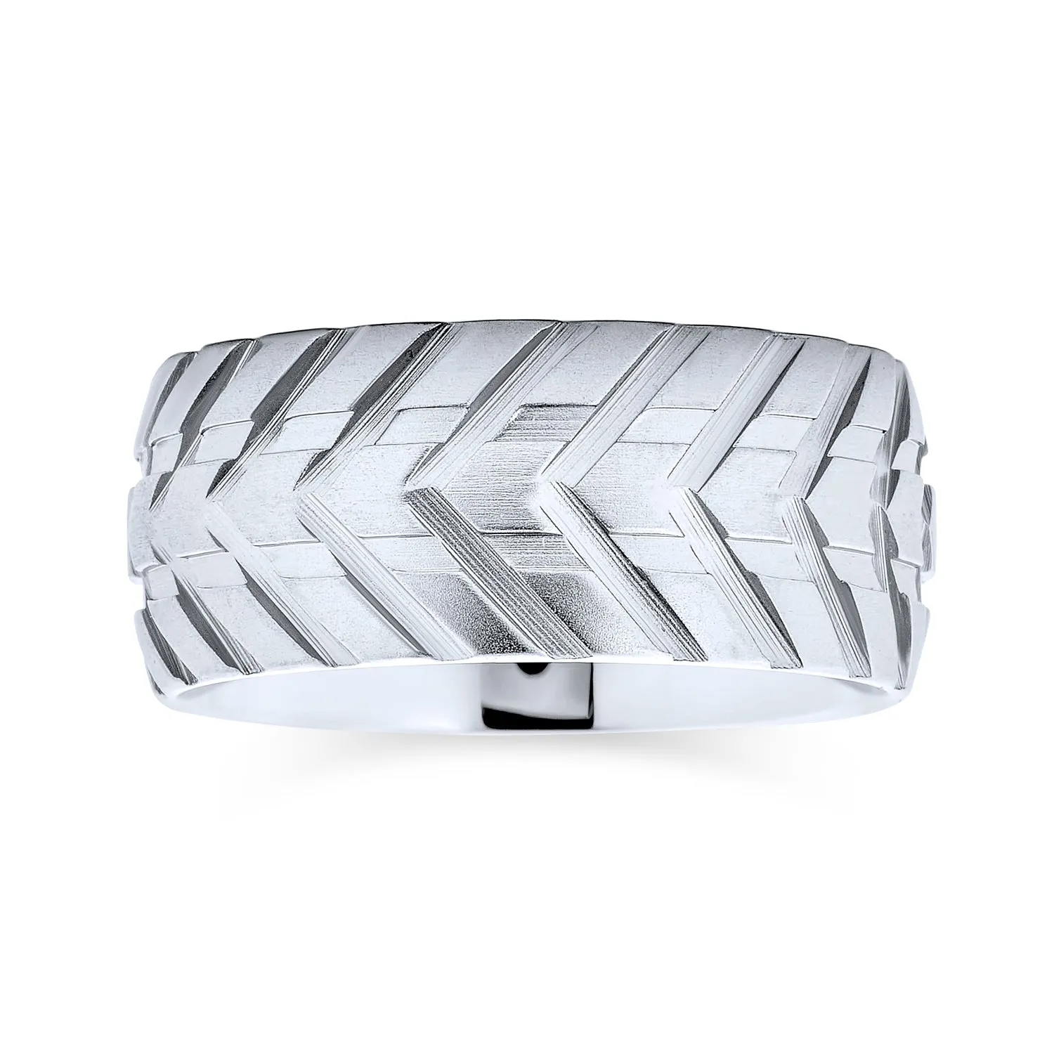 Mens Stainless Steel Mechanic Sports Car Racer Ring for Bikers Matte Brushed Finish
