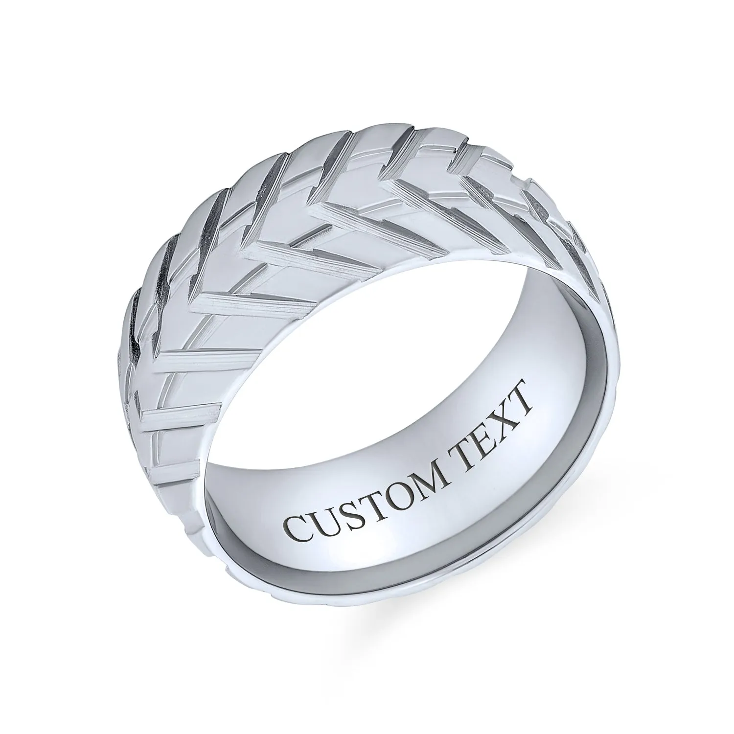 Mens Stainless Steel Mechanic Sports Car Racer Ring for Bikers Matte Brushed Finish