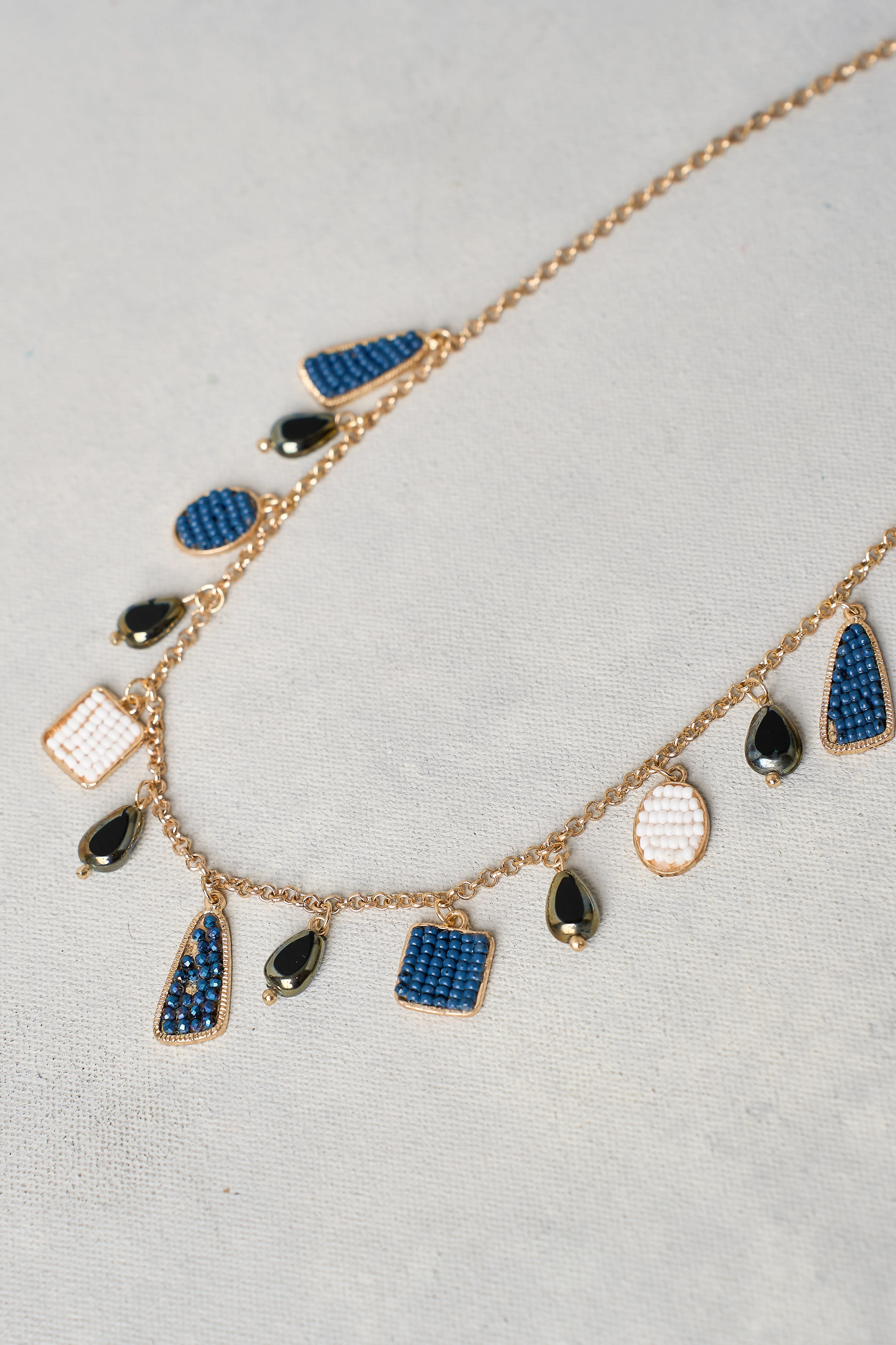 Midnight Shimmer Charm Necklace - Multicolour
