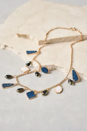 Midnight Shimmer Charm Necklace - Multicolour