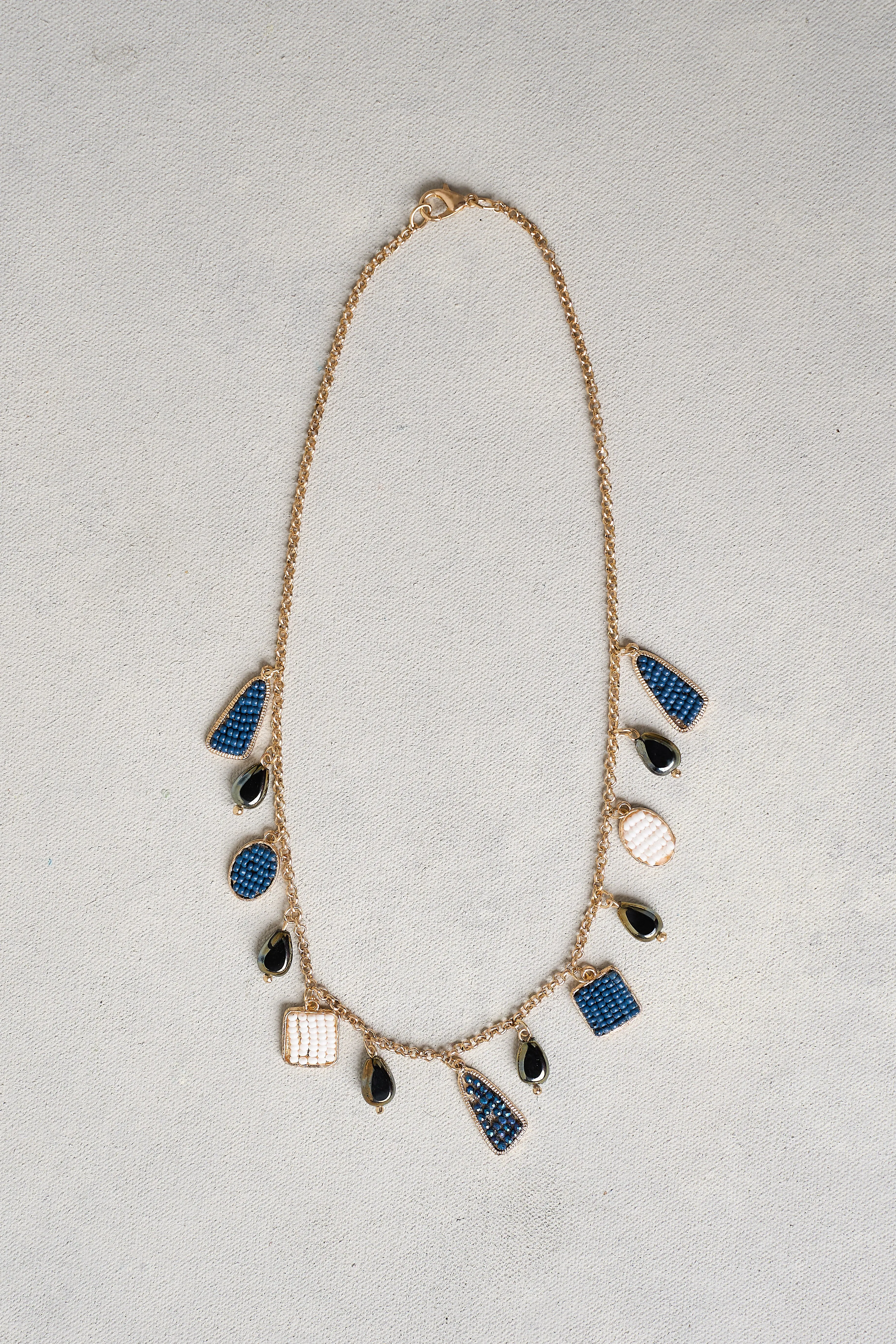 Midnight Shimmer Charm Necklace - Multicolour