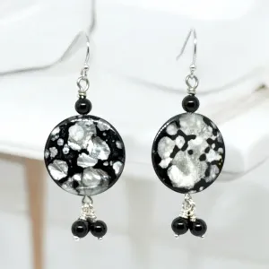 Modern Chic Black Statement Earrings