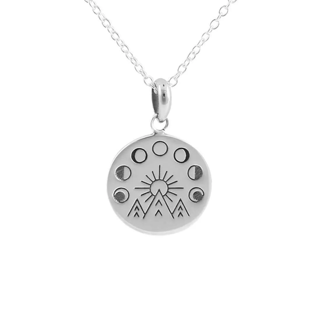 Moon And The Mountains Medallion Necklace