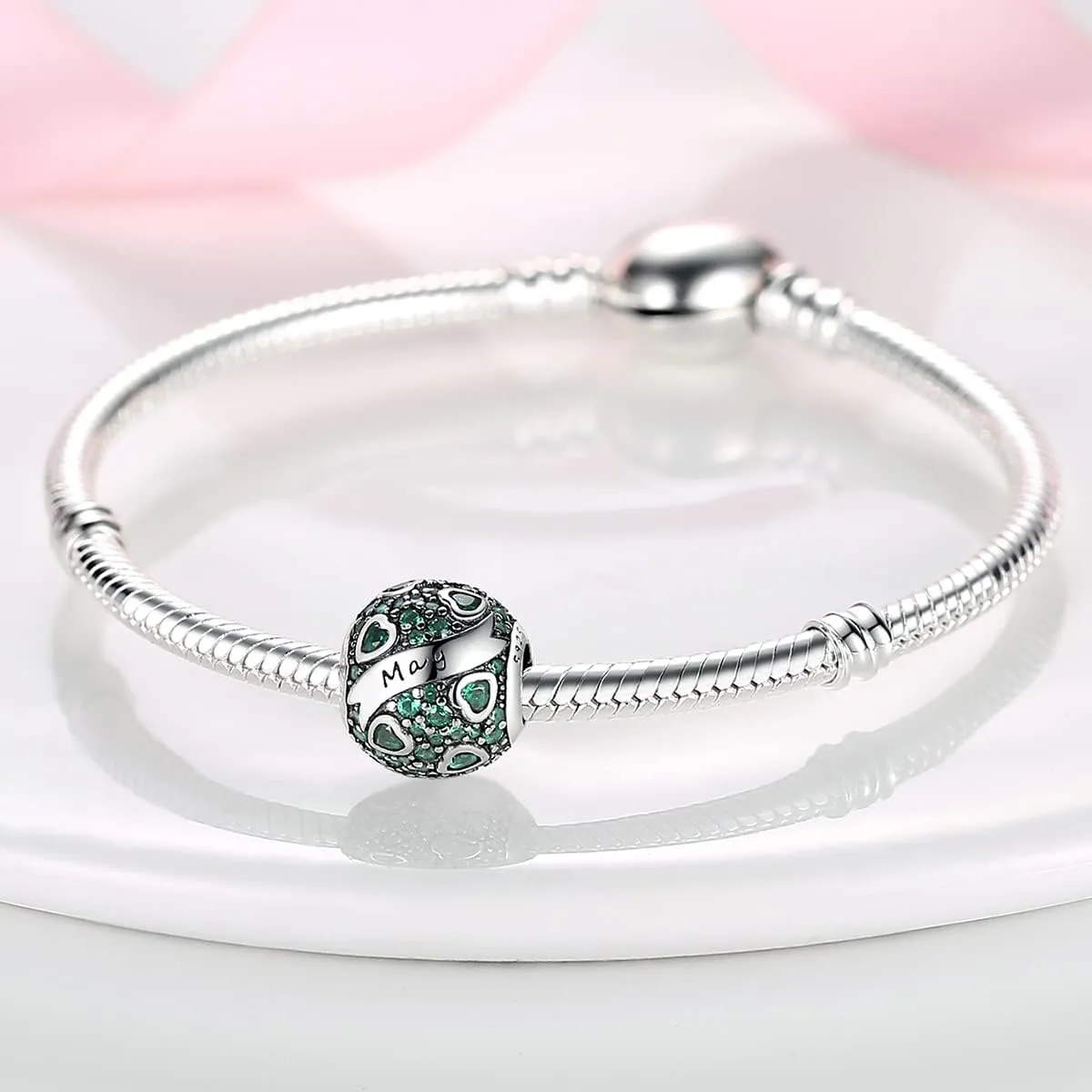 MULA Birthstone Charms 925 Sterling Silver for Bracelets and Necklaces - Dangle Pendants Beads With 5A Cubic Zirconia - Happy Birthday Mothers Day Jewelry