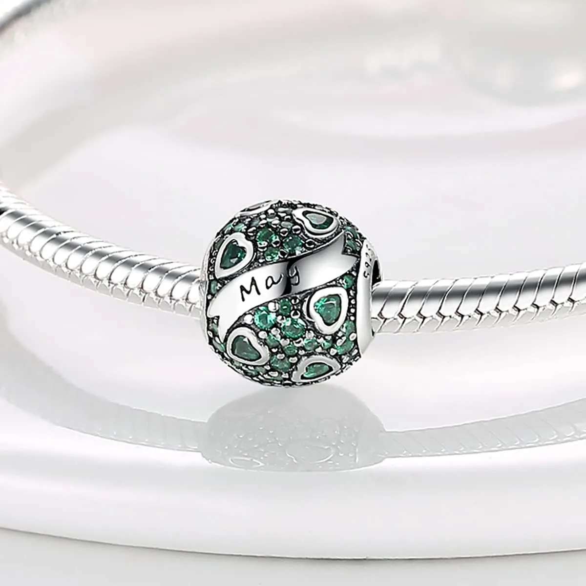 MULA Birthstone Charms 925 Sterling Silver for Bracelets and Necklaces - Dangle Pendants Beads With 5A Cubic Zirconia - Happy Birthday Mothers Day Jewelry