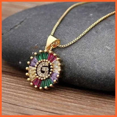 Multicolor Charming With Gold Touch Letter Pendants & Necklace