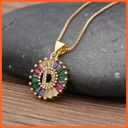 Multicolor Charming With Gold Touch Letter Pendants & Necklace