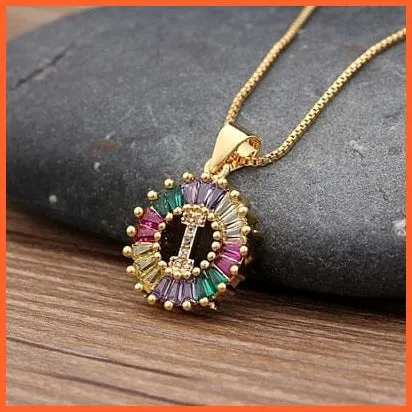 Multicolor Charming With Gold Touch Letter Pendants & Necklace