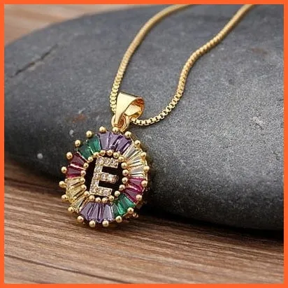 Multicolor Charming With Gold Touch Letter Pendants & Necklace
