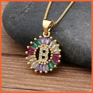 Multicolor Charming With Gold Touch Letter Pendants & Necklace
