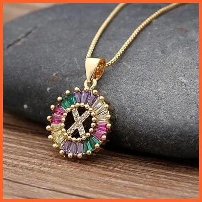 Multicolor Charming With Gold Touch Letter Pendants & Necklace