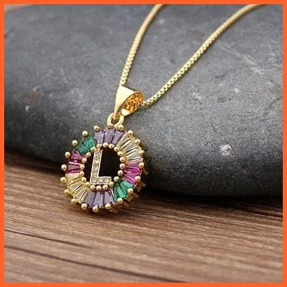 Multicolor Charming With Gold Touch Letter Pendants & Necklace