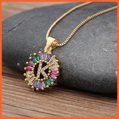 Multicolor Charming With Gold Touch Letter Pendants & Necklace