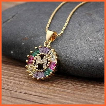 Multicolor Charming With Gold Touch Letter Pendants & Necklace