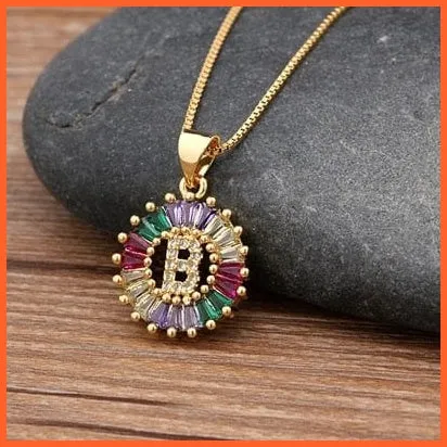 Multicolor Charming With Gold Touch Letter Pendants & Necklace