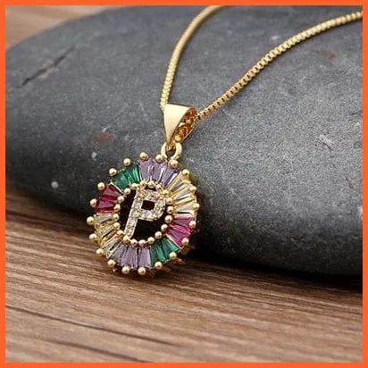 Multicolor Charming With Gold Touch Letter Pendants & Necklace
