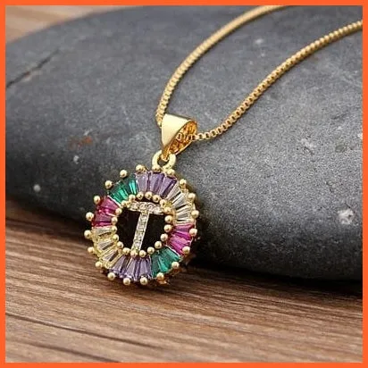 Multicolor Charming With Gold Touch Letter Pendants & Necklace