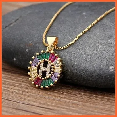 Multicolor Charming With Gold Touch Letter Pendants & Necklace