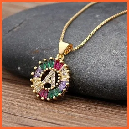 Multicolor Charming With Gold Touch Letter Pendants & Necklace