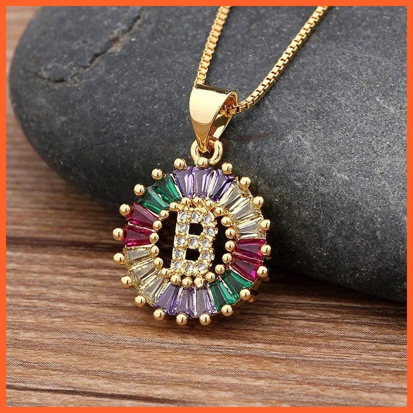 Multicolor Charming With Gold Touch Letter Pendants & Necklace